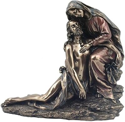 Figurine pieta en bronze coulé à froid michel-ange 9,13