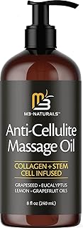 Huile de massage anti-cellulite m3 naturals enrichie en collagène et en cellules souches
