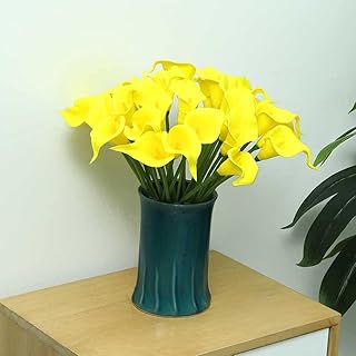 Lot de 16 fleurs de lys calla artificielles au toucher réel pour la décoration