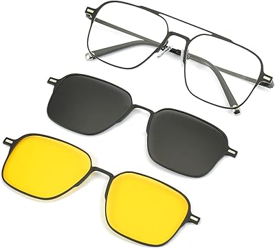 3 pièces lunettes de soleil à clip magnétique pour hommes et femmes, protection