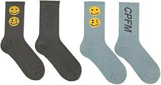 2 pack street fashion chaussettes cpfm lettres sourire visage tube
