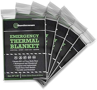 Couvertures thermiques en mylar de survie d'urgence pour préparation en extérieur paquet
