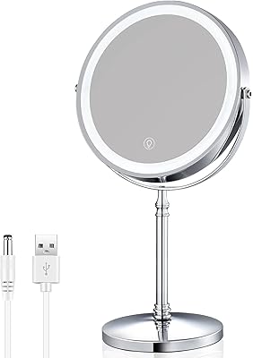 Miroir de maquillage éclairé rechargeable amznivo de 8 pouces, miroir cosmétique grossissant 10x avec lumières led 3 couleurs, miroir cosmétique double face à piles et bouton tactile pour régler la luminosité. Avec plus de 300000 références, DIAYTAR COTE D'IVOIRE est devenue incontournable pour les achats en ligne en Côte d'Ivoire. Elle propose des promotions régulières et des offres spéciales qui permettent aux clients de réaliser des économies. De plus, son système de paiement sécurisé offre une protection totale aux clients.