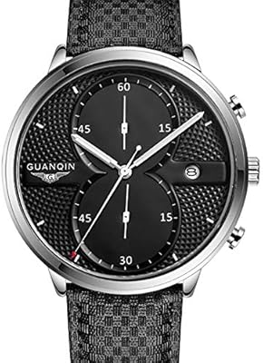 Montre habillée guanqin pour homme en cuir analogique - 16016-a