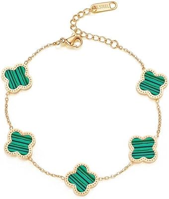 Bracelet porte-bonheur trèfle à quatre feuilles pour femmes et filles par loveshti, plaqué or 18 carats - couleur verte, acier inoxydable, sans pierres précieuses. En tant que leader du commerce électronique en Côte d'Ivoire, DIAYTAR COTE D'IVOIRE offre une expérience d'achat unique et personnalisée à ses clients. La boutique en ligne propose une large sélection de produits de qualité, avec des prix compétitifs et des promotions régulières. Les clients peuvent également bénéficier d'un service client de qualité et d'une livraison rapide et fiable.