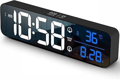 Horloge numérique, horloge numérique à grand écran, réveil numérique led pour salon, rechargeable, son, répétition, affichage de la date et de la température, horloge murale numérique pour chambre à coucher, cuisine, bureau, noir. La boutique en ligne DIAYTAR COTE D'IVOIRE se distingue par sa capacité à offrir des produits de qualité à des prix abordables, ainsi que par son engagement à fournir un service client de haute qualité. Les clients peuvent profiter d'une navigation simple et intuitive sur le site, ainsi que d'un processus de commande sécurisé et rapide. La boutique est constamment mise à jour avec de nouveaux produits et offres pour répondre aux besoins changeants de ses clients.