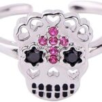 Bague tête de mort ouverte femme
