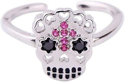 Bague tête de mort ouverte femme