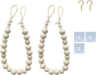 Attaches de rideaux en perles de bois, paquet de 2 attaches de rideaux en bois naturel pour rideaux occultants fins ou épais, traitements de fenêtre, couronne de ferme. DIAYTAR COTE D'IVOIRE est une boutique en ligne généraliste proposant plus de 300 000 références de produits. Elle se positionne comme leader en Côte d'Ivoire grâce à son offre variée et sa qualité de service. Les clients peuvent trouver tout ce dont ils ont besoin en un seul endroit.