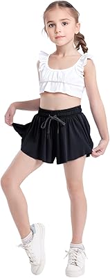 Jupe preppy 2 en 1 pour fille, short papillon avec poches pour la danse,