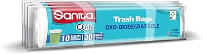 Sacs poubelles biodégradables sanita club, 10 gallons (paquet de 90)