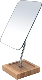 Miroir de maquillage yak miroir en bambou avec col de cygne flexible