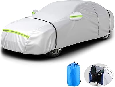 Bâche voiture berline complète avec bande réfléchissante, taille universelle 177-194 pouces, protection contre