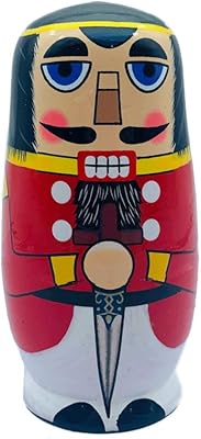 5 pièces poupées gigognes russes soldat en noyer matryoshka bois fait à la main