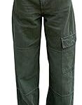 Jean large pour femme, pantalon cargo vintage en denim avec poche latérale, pantalon