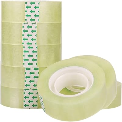 Ruban rechargeable transparent de 3/4 pouces pour le bureau et l'école (12 rouleaux)