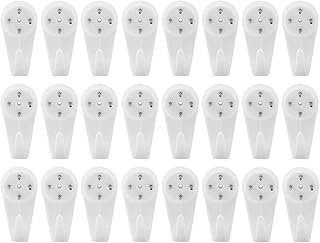 Paquet de 24 crochets muraux antiadhésifs, crochet pour tableau en plastique invisible