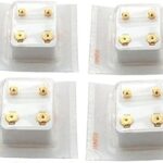 Boucles d'oreilles piercing plaquées or 24 carats (lot de 4), acier inoxydable jaune