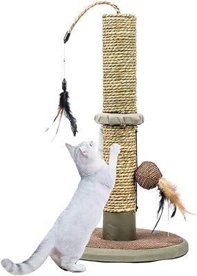 Griffoir pour chat en sisal de luxe aurete avec jouets de suivi