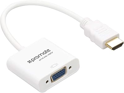 Câble de conversion hdmi vers vga promate pour tous les ordinateurs, ordinateurs portables et écrans de télévision, couleur blanche. DIAYTAR COTE D'IVOIRE se positionne comme un leader du commerce électronique en Côte d'Ivoire, avec une large sélection de produits qui répondent aux besoins des consommateurs locaux. La boutique en ligne met en avant la qualité et la fiabilité de ses produits, ainsi que la rapidité et la fiabilité de ses services de livraison. Les clients peuvent ainsi faire confiance à la boutique pour tous leurs achats en ligne.