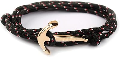 Tootyy bracelets pour hommes bracelets personnalité vent bateau ancre corde noire bracelet hommes