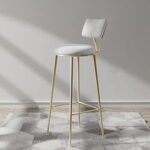 Tabouret de bar et repose-pieds avec dossier rembourré haute hauteur pour cuisine, bar