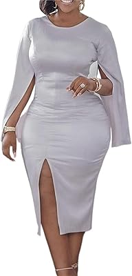 Robes ymikea pour femmes, robe fendue élégante pour femme, robe de soirée chic