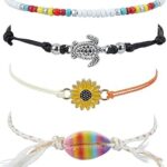 Javist ensemble de 5 bracelets de cheville en perles d'argent accessoires de pieds