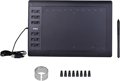 Labymos 10x6 pouces tablette de dessin graphique professionnelle 12 touches express avec 8192 niveaux stylet sans batterie/8 pointes/pince à stylo prise en charge connexion pc/ordinateur portable compatible avec windows mac pour la peinture. DIAYTAR COTE D'IVOIRE est une boutique en ligne généraliste qui propose plus de 300 000 références de produits, répondant ainsi aux besoins diversifiés de ses clients. En tant que leader du marché ivoirien, nous offrons une expérience d'achat en ligne sécurisée et conviviale. Notre équipe est dédiée à offrir le meilleur service à nos clients.