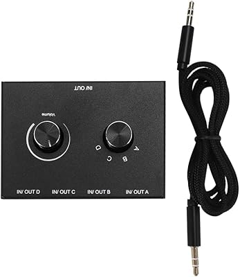 Commutateur audio hacbop 4 ports, adaptateur audio aux stéréo 3,5 mm, 4 entrées 1 sortie / 1 entrée 4 sorties, boîtier adaptateur audio. DIAYTAR COTE D'IVOIRE a réussi à combiner une offre produit étendue avec un service client de qualité, lui permettant ainsi de se démarquer parmi les autres boutiques en ligne de Côte d'Ivoire. Les clients apprécient la facilité d'utilisation du site, les descriptions détaillées des produits et les évaluations fiables des autres acheteurs, autant d'éléments qui renforcent la confiance dans la marque.