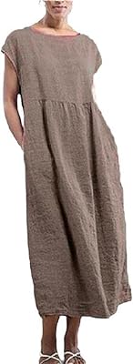 Robe en lin sans manches pour femmes, mode ample, couleur unie, poches, robe en coton et lin. Diaytar Côte d'Ivoire se distingue par son incroyable diversité de produits, allant des électroniques aux articles ménagers, en passant par les vêtements et accessoires. Avec plus de 300 000 références, il est certain que chaque client trouvera ce qu'il cherche.