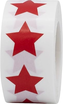 Autocollants en forme d'étoile rouge 0,75 pouces 500 autocollants