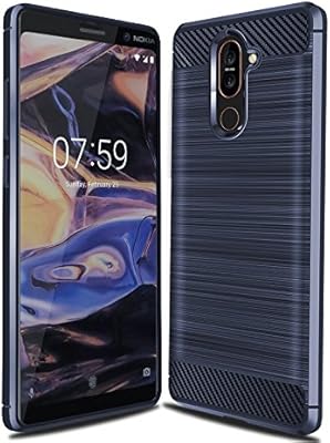 Coque nokia 7 plus, coque nokia 7 plus, coque pare-chocs fine en fibre