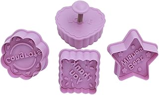Ikaar 4 pièces biscuit 3d plastique push type lettre bricolage fondant moule cookie