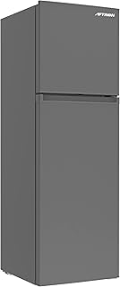 Réfrigérateur double porte aftron, 275 litres, argent foncé, afr275sf