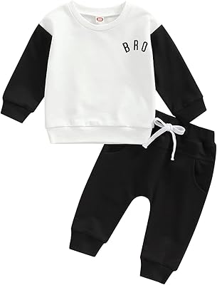 Vêtements pour bébés garçons, t-shirt à manches longues avec lettres imprimées et pantalon