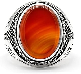Bague en pierre d'agate en argent sterling 925 pour hommes, agate turque ovale
