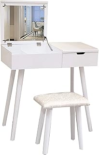 Bureau de coiffeuse yeprem, ensemble de commode de chambre à coucher avec tabouret