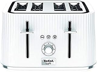 Tefal loft grille-pain 4 fentes tt760140 / tranche blanche, plastique, 1700 watts