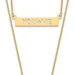 Collier à deux brins en or 14 carats poli de 0,8 mm, cœur