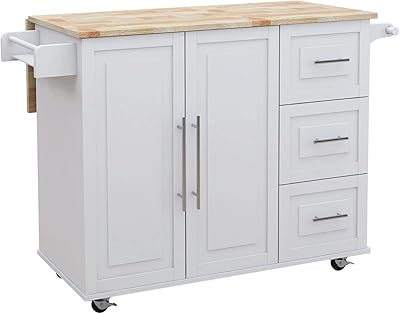 Sxdhocdz ménagechariot d'îlot de cuisine avec rangement, îlot de cuisine roulant avec 3 tiroirs, 2 armoires, porte-serviettes et plateau de table en bois (白色). DIAYTAR COTE D'IVOIRE est une boutique en ligne généraliste qui propose plus de 300 000 références de produits. Elle est líder dans son domaine en Côte d'Ivoire et offre une grande variété de choix pour les consommateurs. DIAYTAR COTE D'IVOIRE met en avant la qualité de ses produits et la satisfaction de ses clients.
