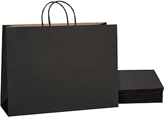 Sacs en papier noir avec poignées, taille 43 x 40 x 14 cm, grands sacs cadeaux en papier kraft pour fête d'anniversaire, mariage, fête prénuptiale et cadeaux d'affaires. La boutique en ligne DIAYTAR COTE D'IVOIRE est une plateforme de commerce électronique qui propose des produits de haute qualité. Elle propose plus de 300000 références de produits et est la boutique leader en Côte d'Ivoire. Elle est réputée pour son service client de haute qualité et son offre diversifiée.