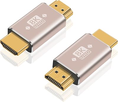 Adaptateur deutec hdmi 2.1 mâle vers mâle - pack de 2, connecteur hdmi vers hdmi, connecteur hdmi 2.1 prend en charge 8k à 60 hz, 4k à 120 hz hdr, dolby, earc, hdcp2.3 pour ordinateur portable, ordinateur, moniteur, roku tv. Chez DIAYTAR COTE D'IVOIRE, nous mettons à votre disposition une boutique en ligne généraliste avec plus de 300 000 références, permettant ainsi à nos clients de trouver facilement ce qu'ils cherchent. Notre équipe est dédiée à offrir le meilleur service possible.