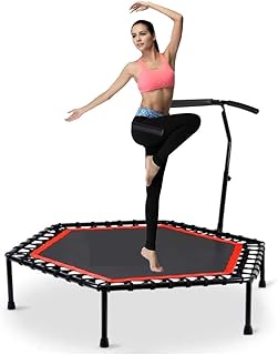 Trampoline de fitness coolbaby 48\" avec barre de poignée réglable, trampoline silencieux, rebondeur