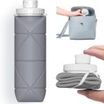 Valve étanche de fabrication privée, bouteille d'eau pliable réutilisable en silicone sans bpa