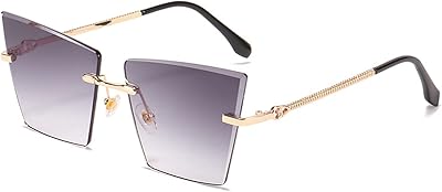 Lunettes de soleil œil de chat sans monture pour femme