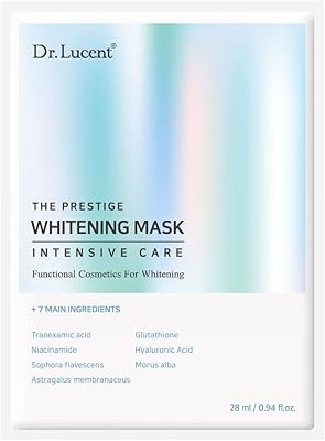 Dr.lucent le masque blanchissant prestige avec tranexamique, niacinamide et glutathion, à utiliser