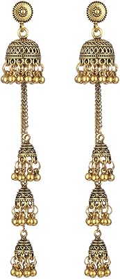 Boucles d'oreilles pendantes vintage jhumka jhumki pour femmes et filles, bijoux indiens longs oxydés ethniques traditionnels gitans en perles, boucles d'oreilles pendantes bollywood bohème, cadeau. DIAYTAR COTE D'IVOIRE est une boutique en ligne généraliste qui propose plus de 300000 références de produits, faisant d'elle la boutique leader en Côte d'Ivoire. Elle offre une large gamme de produits allant des électroniques aux vêtements en passant par les accessoires de maison. C'est le choix idéal pour les ivoiriens qui cherchent à faire des achats en ligne.