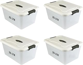 Poteau de rangement en plastique besto 25l avec couvercle | qualité supérieure | pour vêtements, jouets, livres, collations, chaussures, bac de rangement d'épicerie (lot de 4). DIAYTAR COTE D'IVOIRE est la boutique en ligne idéale pour ceux qui recherchent des produits variés et de qualité à des prix abordables. La boutique mise sur la satisfaction client, garantissant une expérience d'achat en ligne sans souci.
