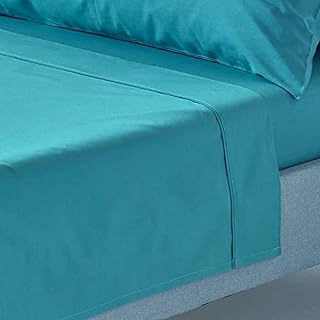 Drap plat ultra doux cotton home, queen size, bleu sarcelle